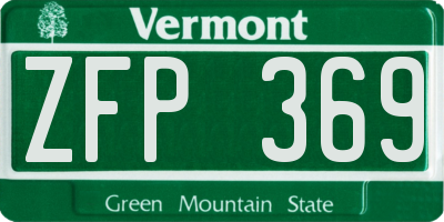 VT license plate ZFP369