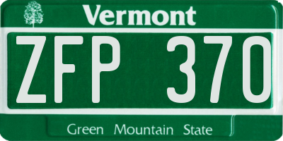 VT license plate ZFP370