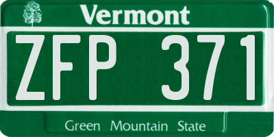VT license plate ZFP371