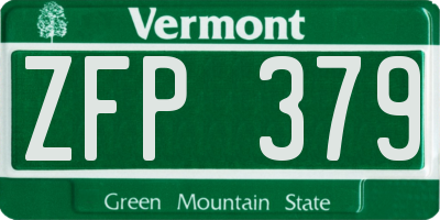 VT license plate ZFP379