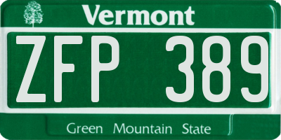 VT license plate ZFP389