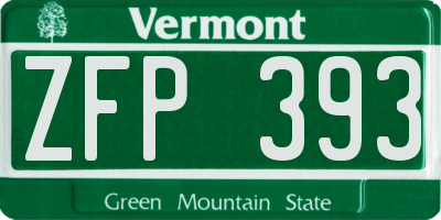 VT license plate ZFP393