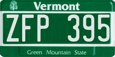 VT license plate ZFP395