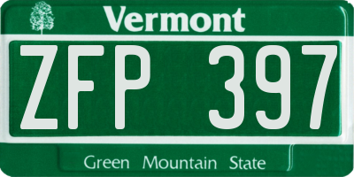 VT license plate ZFP397