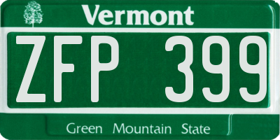 VT license plate ZFP399