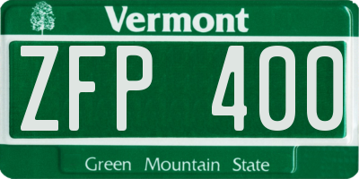 VT license plate ZFP400