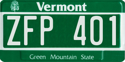 VT license plate ZFP401