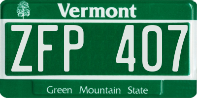 VT license plate ZFP407
