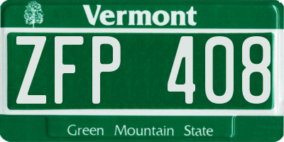 VT license plate ZFP408