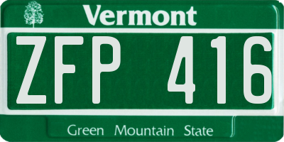 VT license plate ZFP416