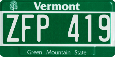 VT license plate ZFP419
