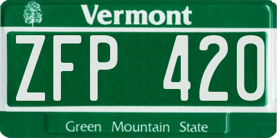 VT license plate ZFP420