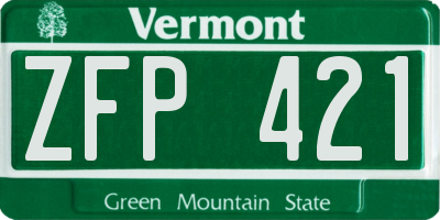 VT license plate ZFP421