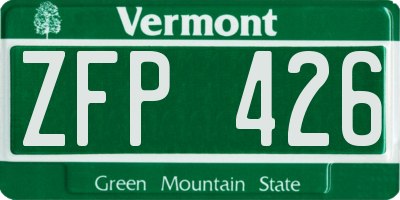 VT license plate ZFP426