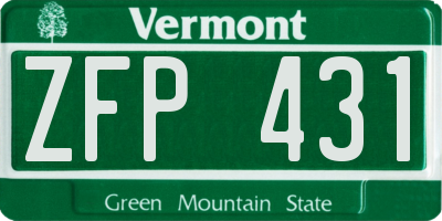 VT license plate ZFP431