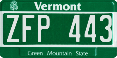 VT license plate ZFP443