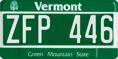 VT license plate ZFP446