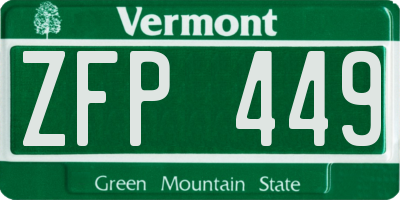 VT license plate ZFP449