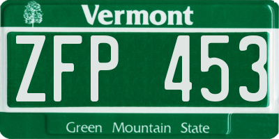 VT license plate ZFP453