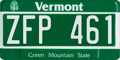 VT license plate ZFP461