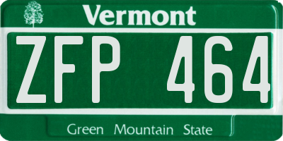 VT license plate ZFP464