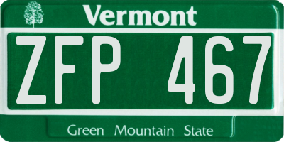 VT license plate ZFP467