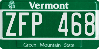 VT license plate ZFP468