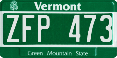 VT license plate ZFP473