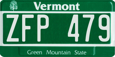 VT license plate ZFP479