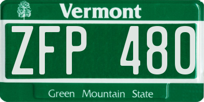 VT license plate ZFP480