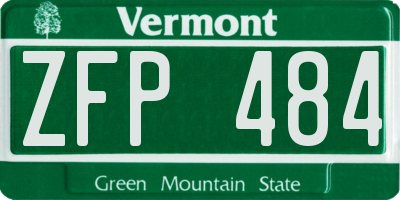 VT license plate ZFP484