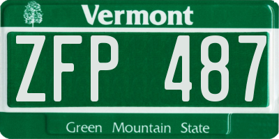 VT license plate ZFP487