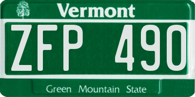 VT license plate ZFP490