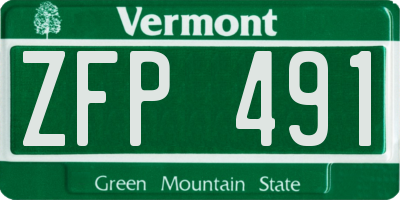 VT license plate ZFP491