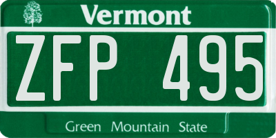 VT license plate ZFP495