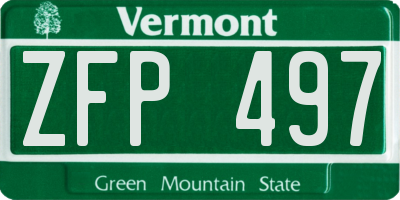 VT license plate ZFP497