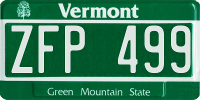 VT license plate ZFP499