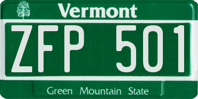 VT license plate ZFP501