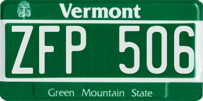 VT license plate ZFP506