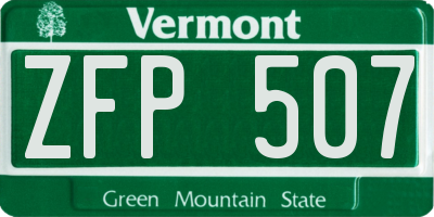 VT license plate ZFP507