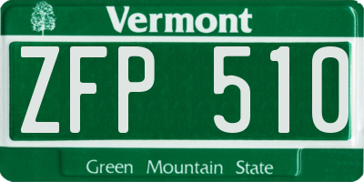 VT license plate ZFP510