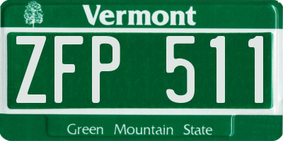 VT license plate ZFP511