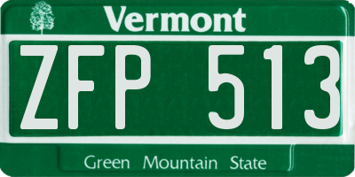 VT license plate ZFP513