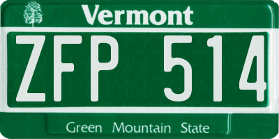 VT license plate ZFP514