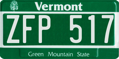 VT license plate ZFP517