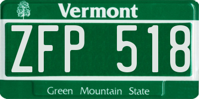 VT license plate ZFP518