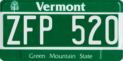 VT license plate ZFP520