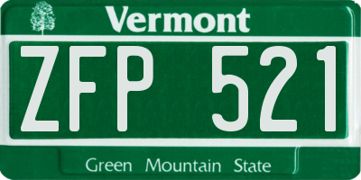 VT license plate ZFP521