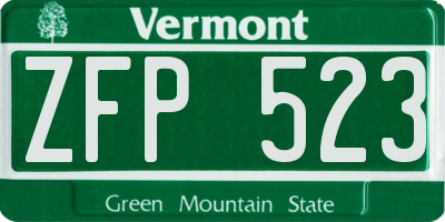 VT license plate ZFP523