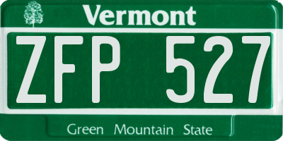 VT license plate ZFP527